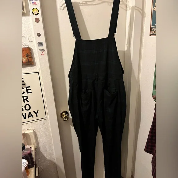 Disturbia- size UK16- blu/bk tartan overalls w/pockets, zip side. EUC. - Picture 8 of 9
